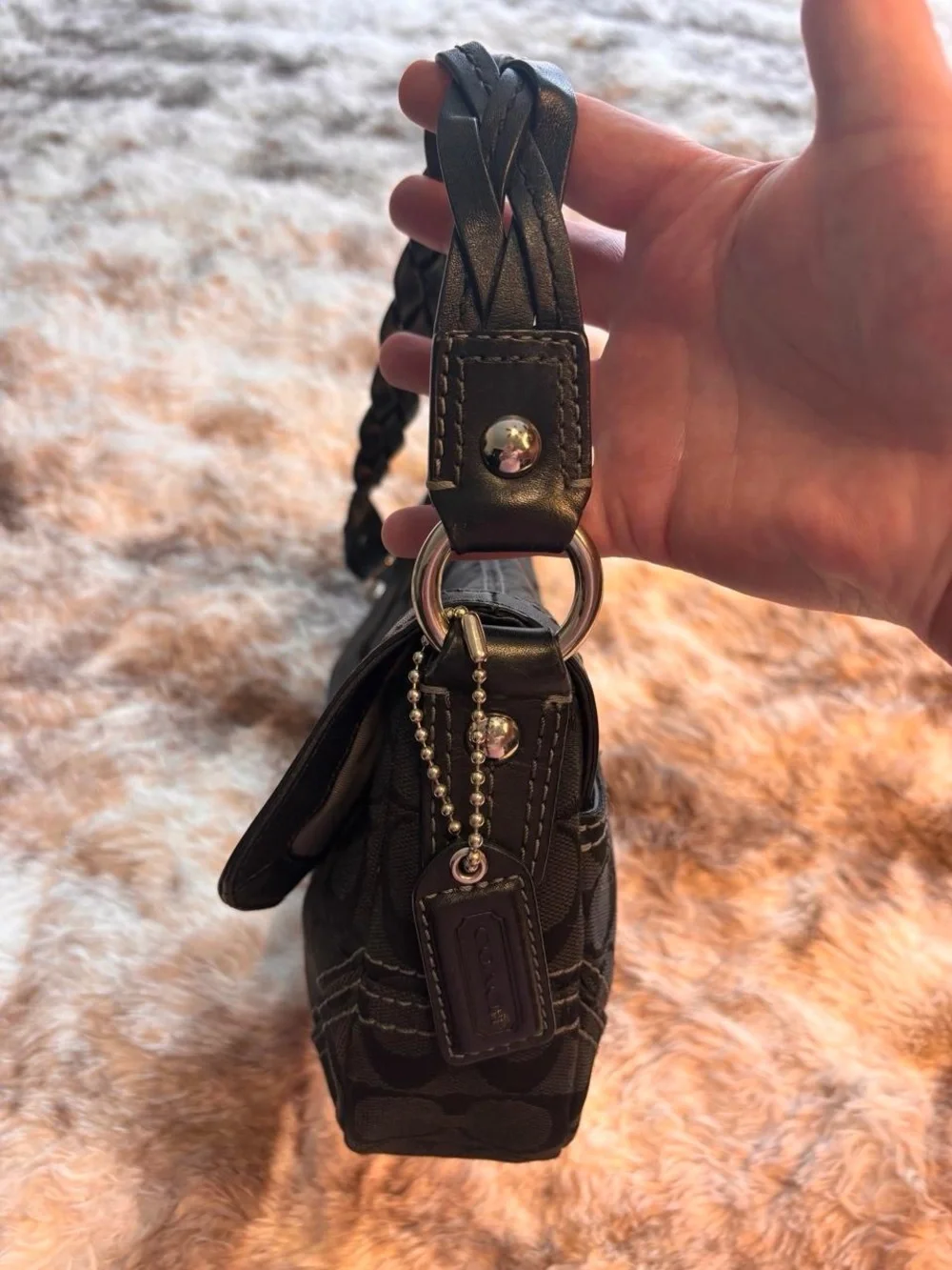 Y2K Coach Chelsea Signature Flap Braided Shoulder Bag